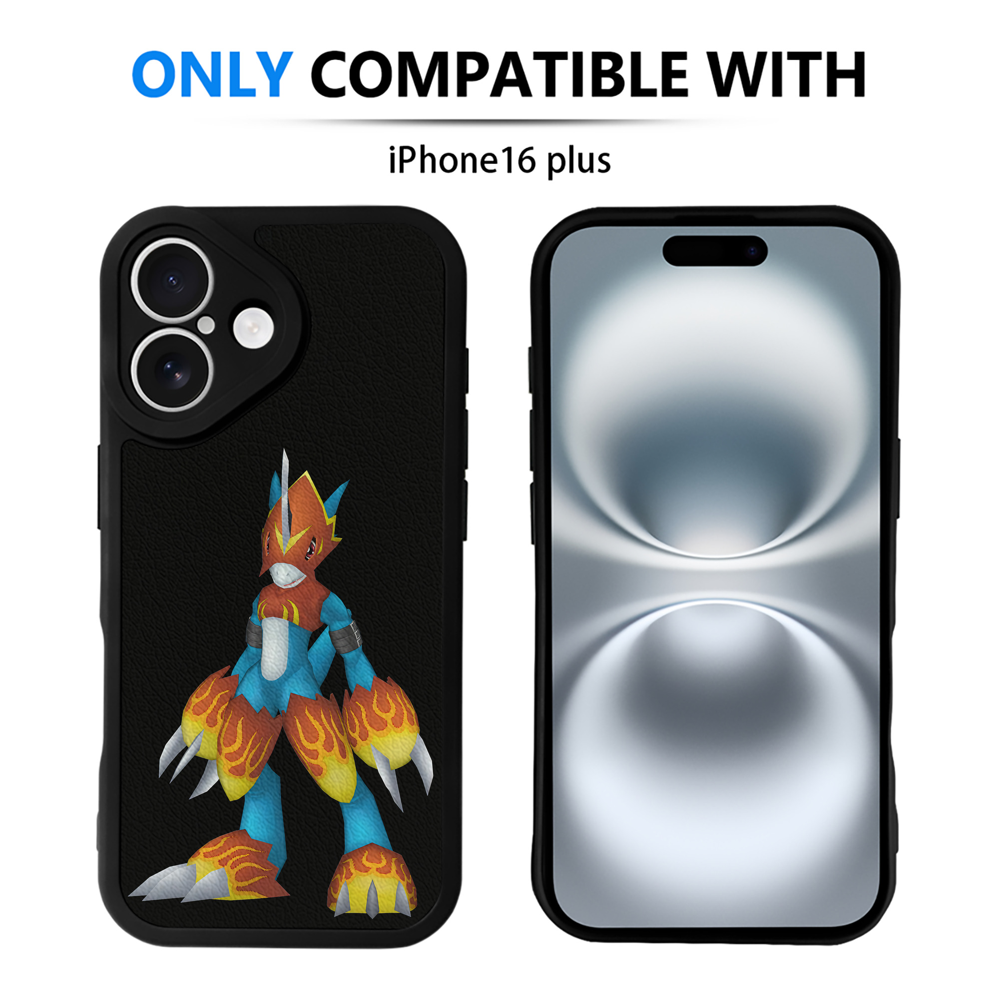 （画像用） Digimon デジタルモンスター/デジモン 【iPhone 16シリーズ対応】シリコンスマホケース（レザー調） 材質：シリコン